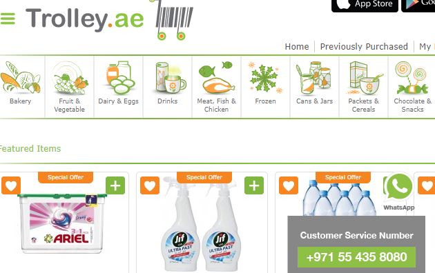 trolley.ae online grocery shopping in Dubai